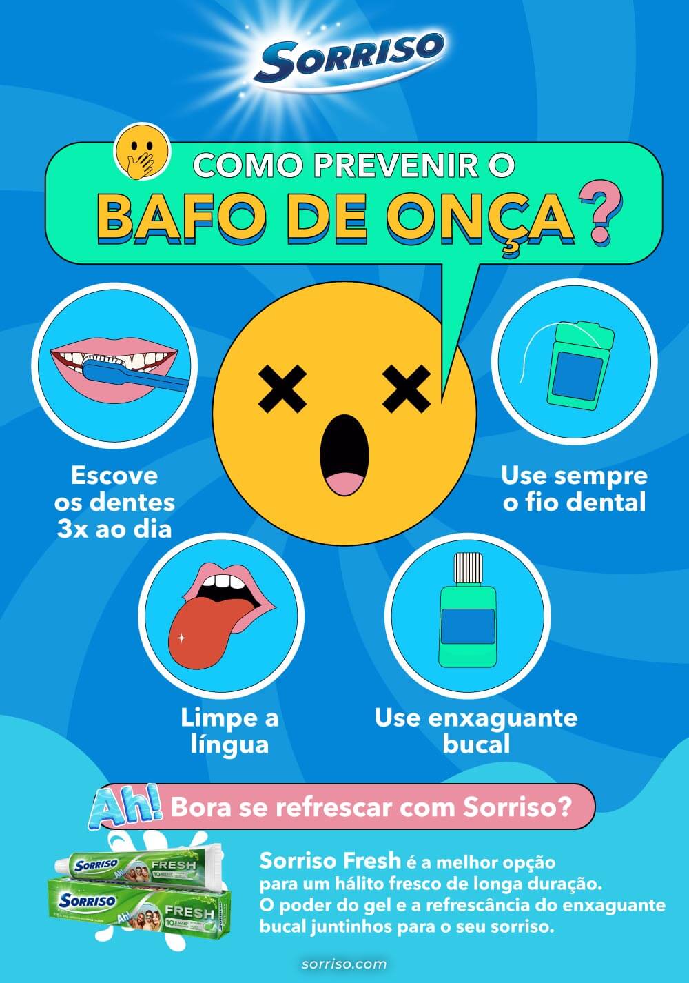 Infográfico sobre como prevenir bafo de onça